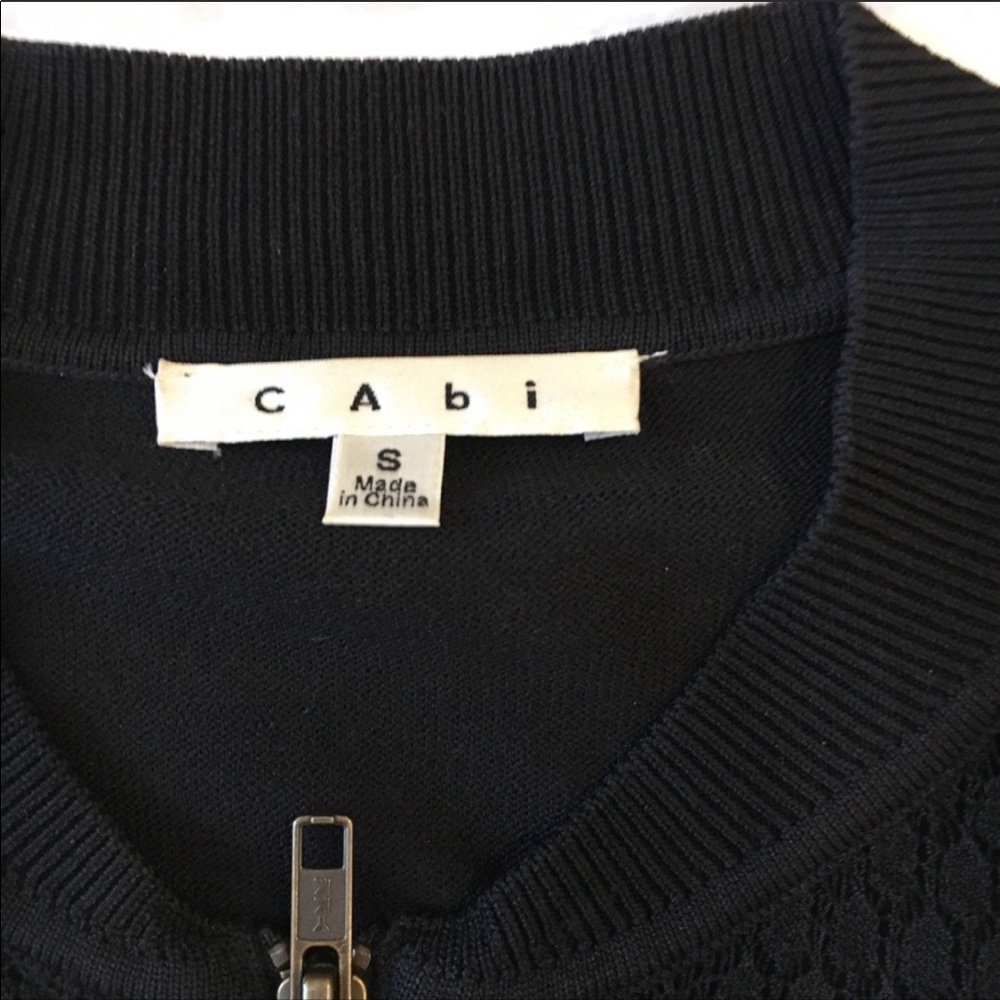 CAbi bomber black sweater -Size S - Picture 7 of 11